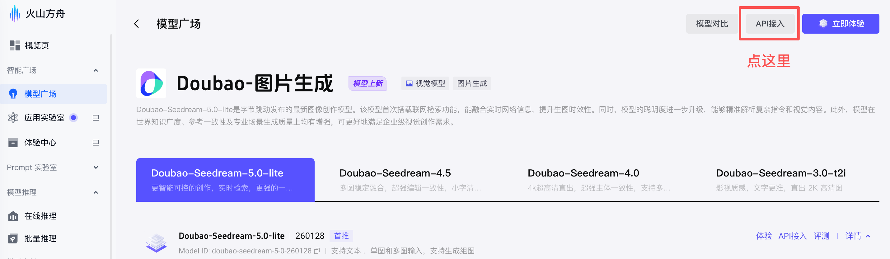 火山方舟 API 接入按钮